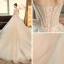 Bling Bling Champagne Brudekjoler 2019 Prinsesse Kjæreste Uten Ermer Ryggløse Sløyfe Sash Beading Glitter Polyester Cathedral Train Buste