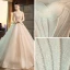 Bling Bling Champagne Brudekjoler 2019 Prinsesse Kjæreste Uten Ermer Ryggløse Sløyfe Sash Beading Glitter Polyester Cathedral Train Buste