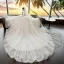 Luxus / Herrlich Ivory / Creme Durchsichtige Brautkleider / Hochzeitskleider 2019 Ballkleid Eckiger Ausschnitt 3/4 Ärmel Rückenfreies Applikationen Spitze Glanz Tülle Kathedrale Schleppe Rüschen
