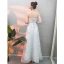 Abordable Argenté Robe De Soirée 2019 Princesse Bretelles Spaghetti Sans Manches Appliques En Dentelle Longue Volants Dos Nu Robe De Ceremonie
