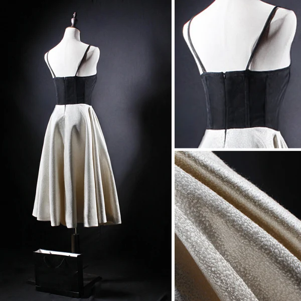Modern / Fashion Black Homecoming Graduation Dresses 2018 A-Line / Princess Spaghetti Straps Sleeveless Tea-length Ruffle Backless Formal Dresses