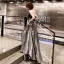 Bling Bling Grey See-through Evening Dresses  2019 A-Line / Princess Scoop Neck 3/4 Sleeve Backless Glitter Polyester Floor-Length / Long Ruffle Formal Dresses
