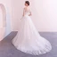 Abordable Ivoire Transparentes Robe De Mariée 2019 Princesse De l'épaule Manches Courtes Dos Nu Appliques En Dentelle Tribunal Train Volants
