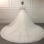 Élégant Ivoire Robe De Mariée 2019 Princesse V-Cou Sans Manches Dos Nu Appliques En Dentelle Perlage Glitter Tulle Volants Chapel Train
