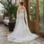Elegant Ivory Beach Wedding Dresses 2023 Trumpet / Mermaid Off-The-Shoulder Long Sleeve Backless Appliques Lace Court Train Ruffle
