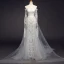 Elegant Ivory Beach Wedding Dresses 2023 Trumpet / Mermaid Off-The-Shoulder Long Sleeve Backless Appliques Lace Court Train Ruffle