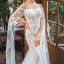 Elegant Ivory Beach Wedding Dresses 2023 Trumpet / Mermaid Off-The-Shoulder Long Sleeve Backless Appliques Lace Court Train Ruffle