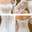 Elegant Ivory Beach Wedding Dresses 2023 Trumpet / Mermaid Off-The-Shoulder Long Sleeve Backless Appliques Lace Court Train Ruffle