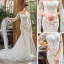 Elegant Ivory Beach Wedding Dresses 2023 Trumpet / Mermaid Off-The-Shoulder Long Sleeve Backless Appliques Lace Court Train Ruffle