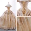 Scintillantes Champagne Dansant Robe De Bal 2023 Robe Boule De l'épaule Manches Courtes Paillettes Longue Dos Nu Robe De Ceremonie