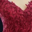 Bäst Röd Bröllopsklänningar 2023 Prinsessa Av Axeln Korta ärm Halterneck Glittriga / Glitter Appliqués Spets Svep Tåg Ruffle