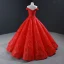 High-end Royal Blue Dancing Prom Dresses 2023 Ball Gown Off-The-Shoulder Short Sleeve Appliques Lace Beading Glitter Tulle Floor-Length / Long Ruffle Backless