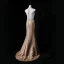 Vintage / Retro Gold Evening Dresses  2018 Trumpet / Mermaid Scoop Neck Sleeveless Appliques Lace Pearl Bow Sash Sweep Train Ruffle Formal Dresses