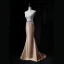 Vintage / Retro Gold Evening Dresses  2018 Trumpet / Mermaid Scoop Neck Sleeveless Appliques Lace Pearl Bow Sash Sweep Train Ruffle Formal Dresses