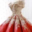 Sparkly Burgundy Sequins Dancing Prom Dresses 2023 Ball Gown Off-The-Shoulder Short Sleeve Appliques Flower Beading Floor-Length / Long Ruffle Backless