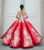 Sparkly Burgundy Sequins Dancing Prom Dresses 2023 Ball Gown Off-The-Shoulder Short Sleeve Appliques Flower Beading Floor-Length / Long Ruffle Backless