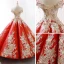 Sparkly Burgundy Sequins Dancing Prom Dresses 2023 Ball Gown Off-The-Shoulder Short Sleeve Appliques Flower Beading Floor-Length / Long Ruffle Backless
