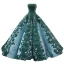 Luxury / Gorgeous Dark Green Red Carpet Evening Dresses  2023 Ball Gown Strapless Sleeveless Appliques Lace Sequins Sweep Train Ruffle Backless Formal Dresses