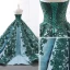 Luxury / Gorgeous Dark Green Red Carpet Evening Dresses  2023 Ball Gown Strapless Sleeveless Appliques Lace Sequins Sweep Train Ruffle Backless Formal Dresses