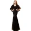 Elegant Black Evening Dresses  2019 Trumpet / Mermaid V-Neck 1/2 Sleeves Glitter Sequins Floor-Length / Long Backless Formal Dresses
