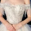 Chic / Beautiful Champagne Bridal Wedding Dresses 2020 A-Line / Princess Off-The-Shoulder Short Sleeve Backless Glitter Tulle Beading Tassel Royal Train Ruffle