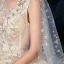 Romantique Champagne Glitter Étoile Tulle Robe De Mariée Avec Châle 2020 Robe Boule Transparentes Col v profond Sans Manches Dos Nu Appliques En Dentelle Perlage Cathedral Train Volants