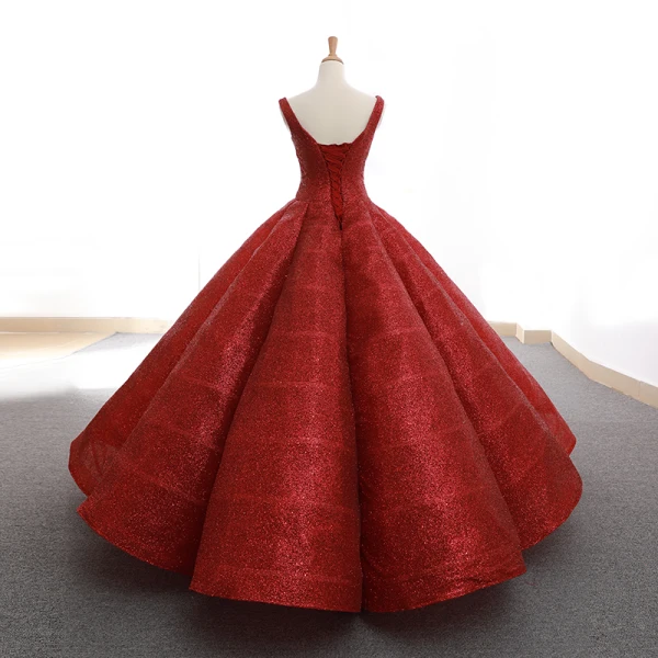 Glitzernden Rot Pailletten Tanzen Ballkleider 2023 Ballkleid Schultern Ärmellos Lange Rüschen Rückenfreies Festliche Kleider