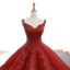 Glitzernden Rot Pailletten Tanzen Ballkleider 2023 Ballkleid Schultern Ärmellos Lange Rüschen Rückenfreies Festliche Kleider