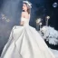 Modest / Simple Ivory Satin Bridal Wedding Dresses 2020 Ball Gown Off-The-Shoulder Short Sleeve Backless Cathedral Train Ruffle