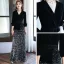 Chic / Beautiful Black Velour Winter Evening Dresses  2020 A-Line / Princess V-Neck 3/4 Sleeve Sash Sequins Floor-Length / Long Formal Dresses
