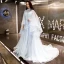 Vintage / Originale Bleu Ciel Transparentes Robe De Soirée 2019 Princesse Col Haut Manches Longues Appliques En Dentelle Ceinture Tachetée Tulle Tribunal Train Volants Dos Nu Robe De Ceremonie