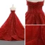 High-end Rød Selskapskjoler 2023 Prinsesse Kjæreste Uten Ermer Glitter Tyll Sash Domstol Tog Buste Ryggløse Formelle Kjoler