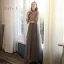 Affordable Brown Bridesmaid Dresses 2020 A-Line / Princess Beading Floor-Length / Long Ruffle Wedding Party Dresses