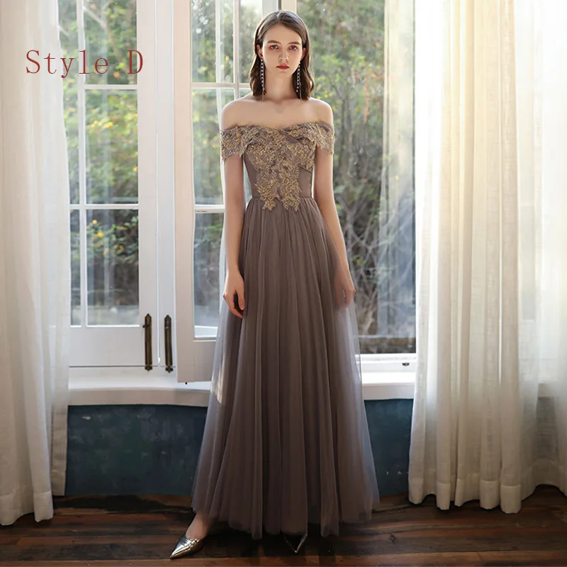 Affordable Brown Bridesmaid Dresses 2020 A-Line Princess Beading Floor-Length Long Party