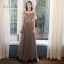 Affordable Brown Bridesmaid Dresses 2020 A-Line / Princess Beading Floor-Length / Long Ruffle Wedding Party Dresses