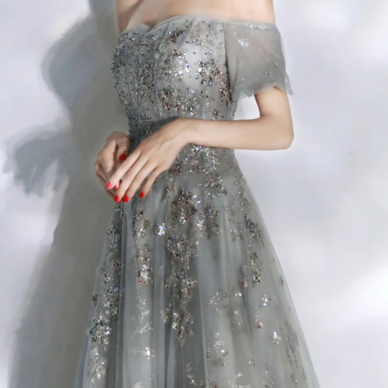 slim fit dress slacks Grey formal dress with peplum – FSC Affordable Store LLC main image 1