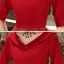 Affordable Red Evening Dresses  2020 A-Line / Princess V-Neck 1/2 Sleeves Appliques Star Sequins Floor-Length / Long Ruffle Backless Formal Dresses