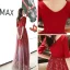 Affordable Red Evening Dresses  2020 A-Line / Princess V-Neck 1/2 Sleeves Appliques Star Sequins Floor-Length / Long Ruffle Backless Formal Dresses