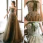 Chic / Beautiful Clover Green Evening Dresses  2020 A-Line / Princess Strapless Sleeveless Appliques Sequins Glitter Tulle Floor-Length / Long Ruffle Backless Formal Dresses