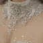 Luxury / Gorgeous Champagne See-through Bridal Wedding Dresses 2020 Ball Gown High Neck Short Sleeve Backless Appliques Lace Handmade  Beading Glitter Tulle Cathedral Train