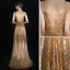 Glitzernden Gold Pailletten Abendkleider 2019 Etui Spaghettiträger Tiefer V-Ausschnitt Ärmellos Lange Rückenfreies Glanz Festliche Kleider