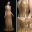 Glitzernden Gold Pailletten Abendkleider 2019 Etui Spaghettiträger Tiefer V-Ausschnitt Ärmellos Lange Rückenfreies Glanz Festliche Kleider