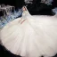 Vintage / Retro Champagne See-through Wedding Dresses 2020 Ball Gown High Neck 3/4 Sleeve Backless Flower Appliques Lace Beading Pearl Cathedral Train