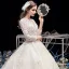 Modeste Ivoire La Mariée Robe De Mariée 2020 Robe Boule V-Cou 3/4 Manches Appliques En Dentelle Perlage Perle Cathedral Train Volants