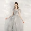 Lovely Grey Prom Dresses 2020 A-Line / Princess Shoulders Sleeveless Butterfly Appliques Lace Beading Ankle Length Ruffle Backless Formal Dresses
