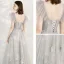Lovely Grey Prom Dresses 2020 A-Line / Princess Shoulders Sleeveless Butterfly Appliques Lace Beading Ankle Length Ruffle Backless Formal Dresses
