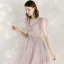 Elegante Pink Abendkleider 2020 A Linie V-Ausschnitt Ärmellos Applikationen Pailletten Glanz Tülle Lange Rüschen Rückenfreies Festliche Kleider