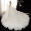 Style Chinois Ivoire Transparentes La Mariée Robe De Mariée 2020 Robe Boule Col Haut Gonflée Manches Longues Dos Nu Glitter Tulle Appliques En Dentelle Cathedral Train