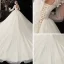 Style Victorien Champagne Transparentes La Mariée Robe De Mariée 2020 Robe Boule Col Haut Gonflée Manches Longues Dos Nu Glitter Tulle Appliques En Dentelle Perlage Cathedral Train Volants