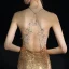 Scintillantes Doré Robe De Soirée 2019 Trompette / Sirène Titulaire Sans Manches Glitter Paillettes Longue Volants Dos Nu Robe De Ceremonie